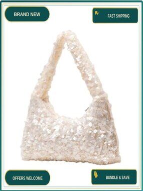 Sparkly Sequin Mini Purse Clutch Bag Zipper Evening Party Handbag